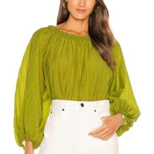 Free People Green Blouse